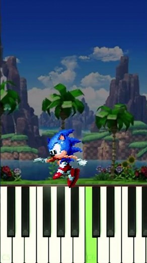 SONIC PLAYS GREEN HILL ZONE ON PIANO! #shorts #sonic