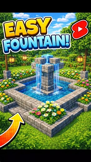 How to Make Easy Fountain in Minecraft ⛲ | Simple Water Fountain Build | #Shorts#minecraft