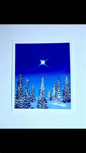 easy way to snow ❄️✨ paint/ simple painting #artshorts #easypainting #acrylicscenery #howtodraw