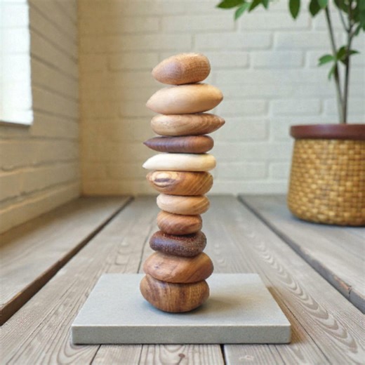 Handmade Wooden Balance Puzzle Game, Natural Wood Stacking Toy, Unique Brain Teaser Gift, Minimalist Decor Puzzle - Etsy