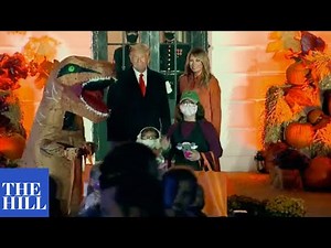 T-Rex costumes steal the show at White House Halloween event