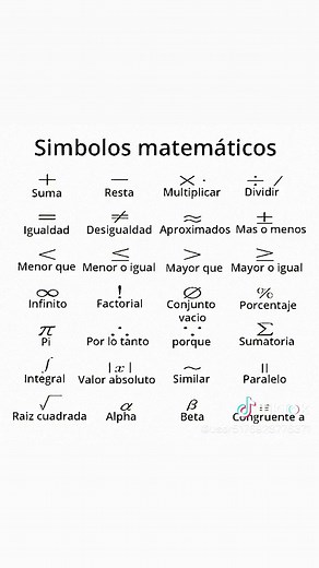 Símbolos matemáticos #matematica