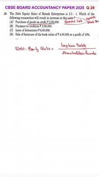 Accountancy paper Class 12 set 1 #ratioanalysis #shorts #debtequityratio