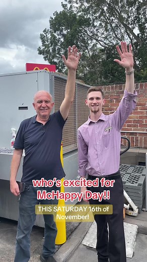 come on down to west ryde maccas this saturday to help us celebrate mchappy day and raise funds for the ronald mcdonald house charity!!! ❤️💛 @McDonald’s Australia #maccasaustralia #fyp #matesmakeitmaccas #maccas #viral #mchappyday #mchappyday2024 #rmhc @RMHCAustralia @McDonald’s