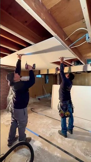 Basement framing and Drywall ceiling installation