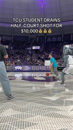 Amazing Half-Court Shot Wins $10,000 at TCU!