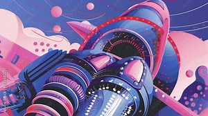 Space Rocket Engine. technology. Animations