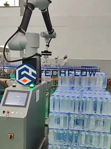 Cost-effective Robot Palletizer for Wrapped Bottles Flexible Stacking |Techflow Cobot Palletiser The Cobot Palletizer is a collaborative robot that can handle a wide range of products and pallet configurations with ease. Whether you are in the manufacturing, logistics, or distribution industry, this versatile tool can help streamline your operations and increase productivity. https://www.techflowpack.com/automatic-multi-functional-ai-collaborative-robots-palletizer.html #collaborative #robot #Pa