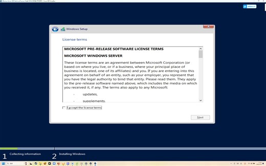 Virtualbox安装Windows Server 2016 Build 10056