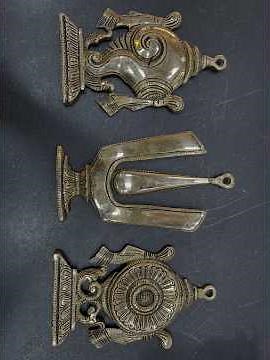 ✨Brass Shankh Chakra Namah wall hangings 😍 || South India ￼
