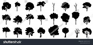 Set Trees Silhouette Vector Forest Trees Stock Vector (Royalty Free) 2267551325 | Shutterstock