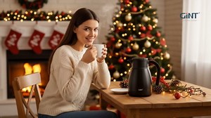 GiNT 34Oz Thermal Coffee Carafe, Insulated Stainless Steel Coffee Carafes for Keeping Hot/Double Walled Vacuum Coffee Carafe (Silver, 1L)