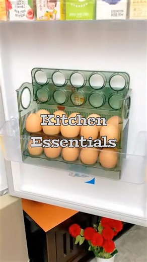 Amazon 3-Tire Egg Organizer ✨ Smart Fridge Storage Hack #amazonfinds #ytshorts