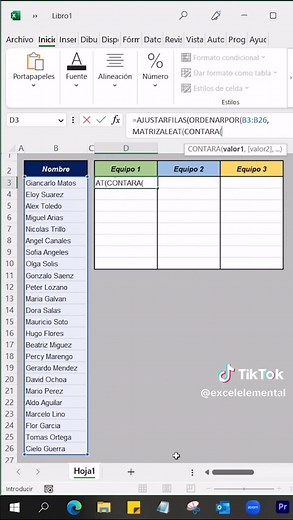¡Cómo generar equipos aleatorios en Excel! Si te sirvió éste contenido, no olvides guardarlo ✅ #excelelemental #excel #exceltips #hojadecalculo #excelpro #excelentiktok #exceltutoriales #excelochallenge #excelparaprincipiantes #excelparainiciantes #excelparatodos #excelparanegocios #excelparati #parati #excelparacontadores #excelparaingenieria #exceldesdecero #exceleninstagram #oficina #microsoftexceltips #microsoftexcel #cursoonline #peru #mexico #colombia #excel365