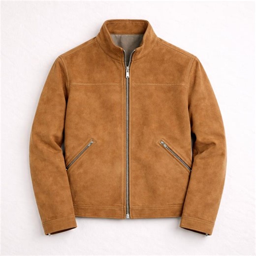 Men’s Suede Café Racer Jacket – Slim Fit Sheep Leather Biker Outerwear - Etsy