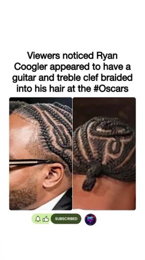 🎸Ryan Coogler paid tribute to Sinners with a guitar& treble clef braided into his hair.#shorts #fyp