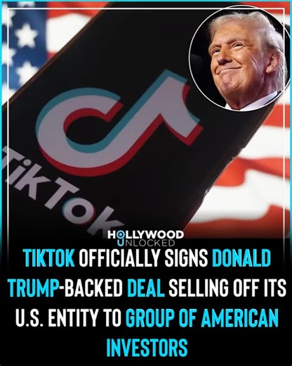 HOLLYWOOD UNLOCKED on Instagram: "HU Staff: Ariela Anís @ari.anis TikTok has officially signed its Donald Trump-backed deal selling off its U.S. entity to a group of American investors. The deal establishes a “joint venture” with China, but based in the U.S., with a majority of U.S. investors and owners, and a majority of Americans sitting on its board of directors. ___________________________________________________ Under a law passed last year, ByteDance, the China-based parent company of TikT