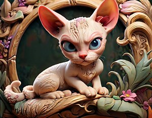 Devon Rex Cat - Etsy UK