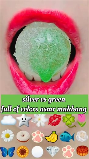 ASMR Silver vs Green Lollipop Candy