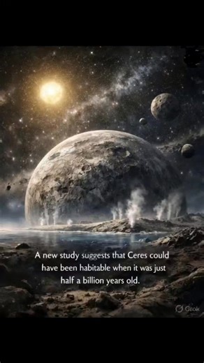 A recent study reveals that **Ceres**, the largest object in the asteroid belt between Mars and Jupiter, may have been capable of supporting microbial life when it was just around half a billion years old. Research based on data from NASA’s **Dawn mission** suggests that in its early history—roughly 0.5 to 2 billion years after formation—Ceres likely harbored a subsurface ocean with liquid water, thanks to internal heating from radioactive decay and leftover heat from its accretion. This kept po