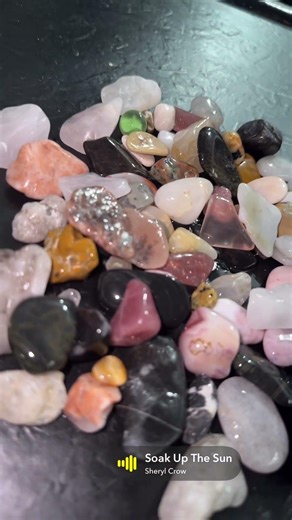 Tumbled rocks after stage 5. They are looking amazing! Watch what I do with them #tumbler