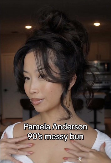 Pamela Anderson 90s Messy Updo Tutorial