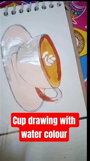 Cup drawing with water colour #art #drawing #youtubeshorts #shorts