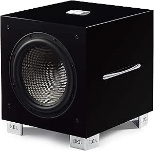 REL Acoustics Carbon Limited Subwoofer, Longbow Wireless Compatible, Black Lacquer