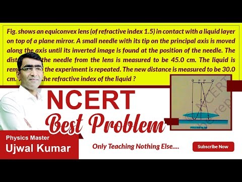 Fig. shows an equiconvex lens (of refractive index 1.5) in contact with a liquid layer on top of a p