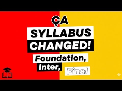 CA Exam January 2026 Syllabus Changed! | ICAI Exam Department official Announcement Released