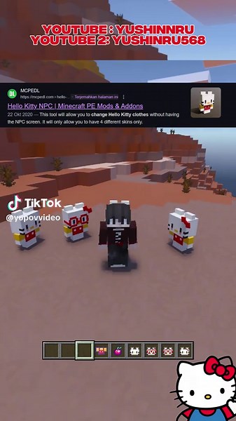 Addon Hello Kitty!! Link addon https://mcpedl.com/hello-kitty-npc-addon/ #cinamoroll #machinimaminecraft #machinima #minecraftaddon #minecraft #minecraftmemes #minecraftaddon #hellokitty