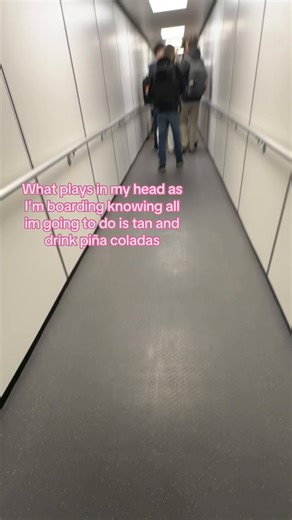 Boarding Flight for Spring Break Tan & Piña Coladas