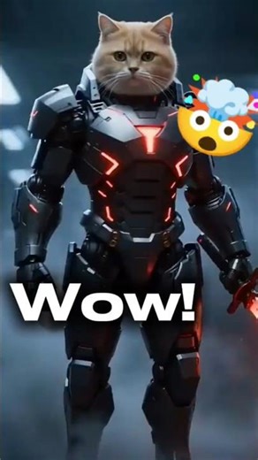 “Cyberpunk Cat Transformation – Futuristic Exoskeleton Armor Reveal 🔥” #shorts