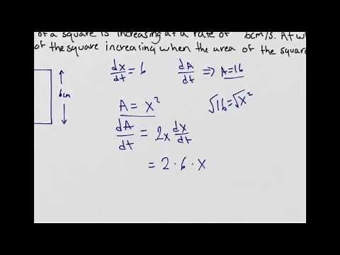 Each side of a square is increasing at a rate of 6 cm/s...