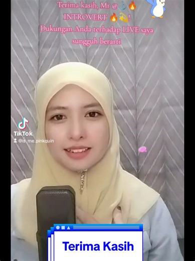 Terima kasih banyak guys... 🥰🥰🥰 Berkah, sehat2 kalian semua...🫰 Terima kasih banyak buat semua yg sll menemani dan meramaikan live-ku...kalian luar biasa 🥰😇🥰🫰 #pinkquin #tiktoklive #livehighlights #livegift #handhearts