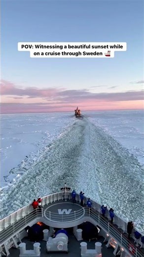 Witnessing a beautiful sunset whileona cruise through Sweden 🛳 #sweden