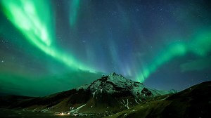 Northern Lights, Aurora Borealis, Night. Free Stock Video