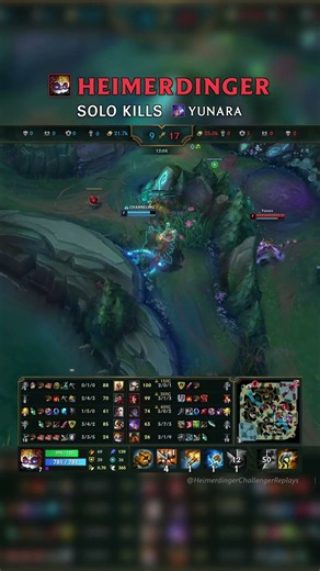 Heimerdinger SOLO KILLS Yunara | KR Grandmaster Patch 26.18 #shorts