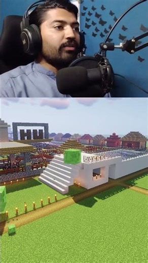 I build Swimming pool in My Small Village in Minecraft #shorts