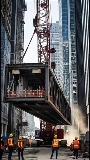 MASSIVE SKYBRIDGE COLLAPSES Mid-Air! Urban Crane Failure Disaster 😱 #fail #construction #engineering