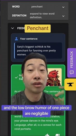 master the word 'penchant' with wordforge #vocabulary #anime #onepiece