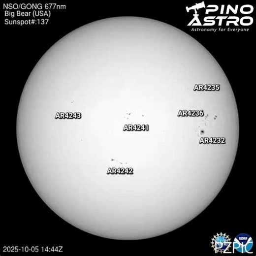 Daily Sunspots: Oct 5, 2025 #PinoAstro
