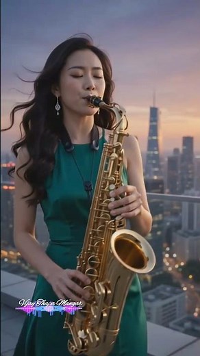🎷 Beautiful Chinese Woman Playing Saxophone 🎬 | Cinematic 4K Nature Views #Shorts
