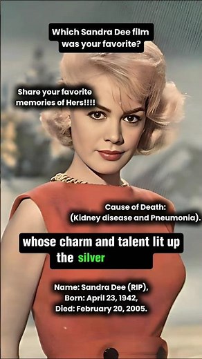 RIP Sandra Dee (1942–2005) – America’s Sweetheart, Beloved Star of Gidget and Imitation of Life