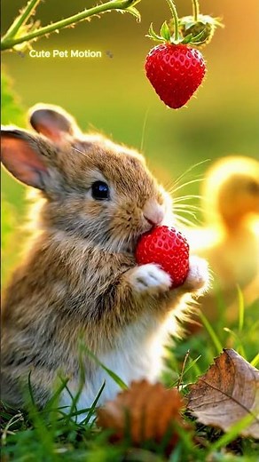 Cute Bunny Eating Strawberries 🍓cute animal