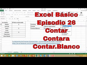 Función Contar, Contara y Contar. blanco en Excel Básico