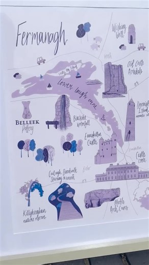 Fermanagh Map for Northern Irish Wall Decor Fermanagh Lover Enniskillen Print Travel Souvenir Gift New Home - Etsy