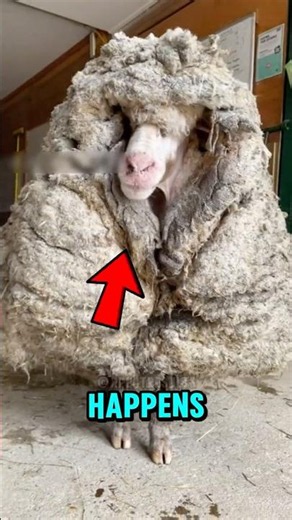 is Sheep Hadn't Been Sheared for Years... Its Reaction Was Incredible 😱🐑#shorts