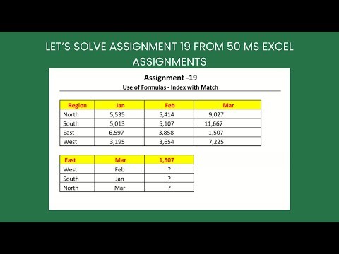 Assignment 19 - Let’s solve Assignment 19 from 50 ms excel assignments