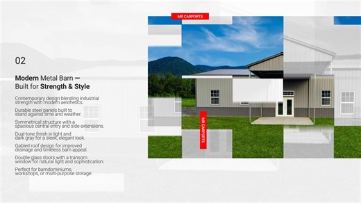  Strength Meets Style with Mr. Carports! From open metal garages to modern barndominiums, we build durable, stylish, and functional structures made to last. Whether you need storage, workspace, or a new project space — we’ve got you covered!  Custom-built. Weather-resistant. Designed for you.  (877) 552-7020  www.mrcarports.com | Mr Carports | Facebook